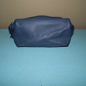 Mark & Graham Harvey Leather Travel Tolietry Pouch Bag Navy